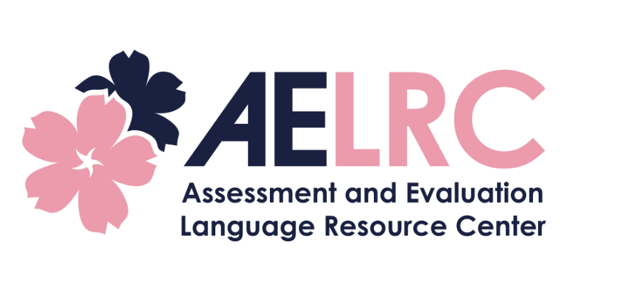 AELRC Logo is two cherry blossom images overlapping, one pink and one dark blue, with the acronym and full center name. 