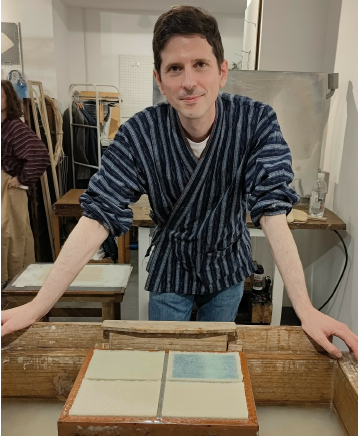 Prof. Zeldes at a paper-making workshop this summer