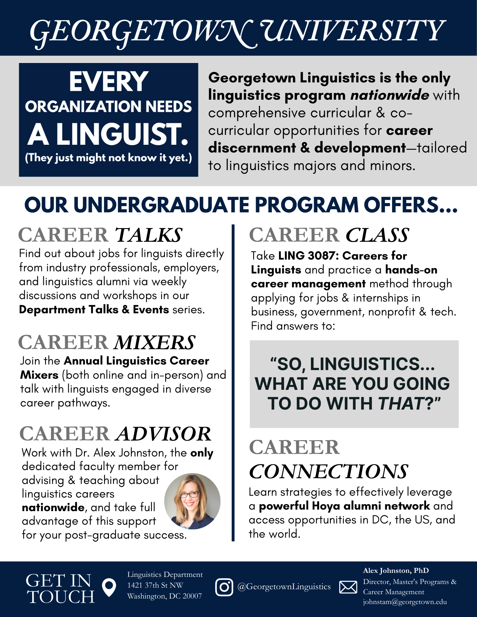 Undergraduate FAQ | Department of Linguistics | Georgetown University